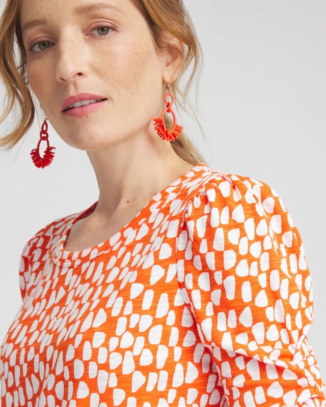 Dots Gathered Elbow Sleeve Tee - image 4